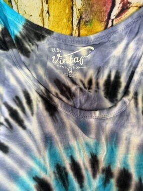 U.S. Vintage Collection Tie-Dye Tank Top - Blue, Black, White& purple medium